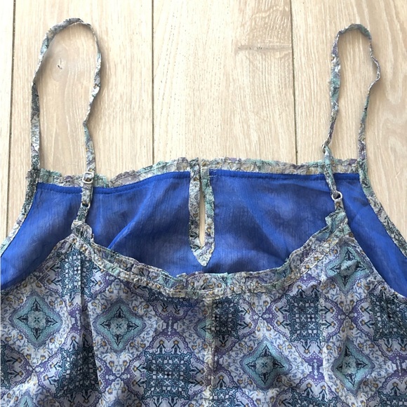 American Eagle Outfitters Boho Chiffon Camisole Top in Blue Size M - Picture 8 of 12